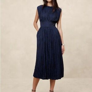 Banana Republic Elegant Midnight Blue Midi Dress